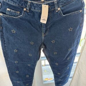 Francesca's Collections Dark Blue Star Jeans